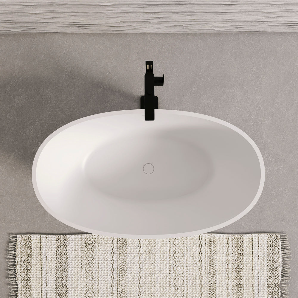 55 inch freestanding solid surface soaking bathtub for bathroom