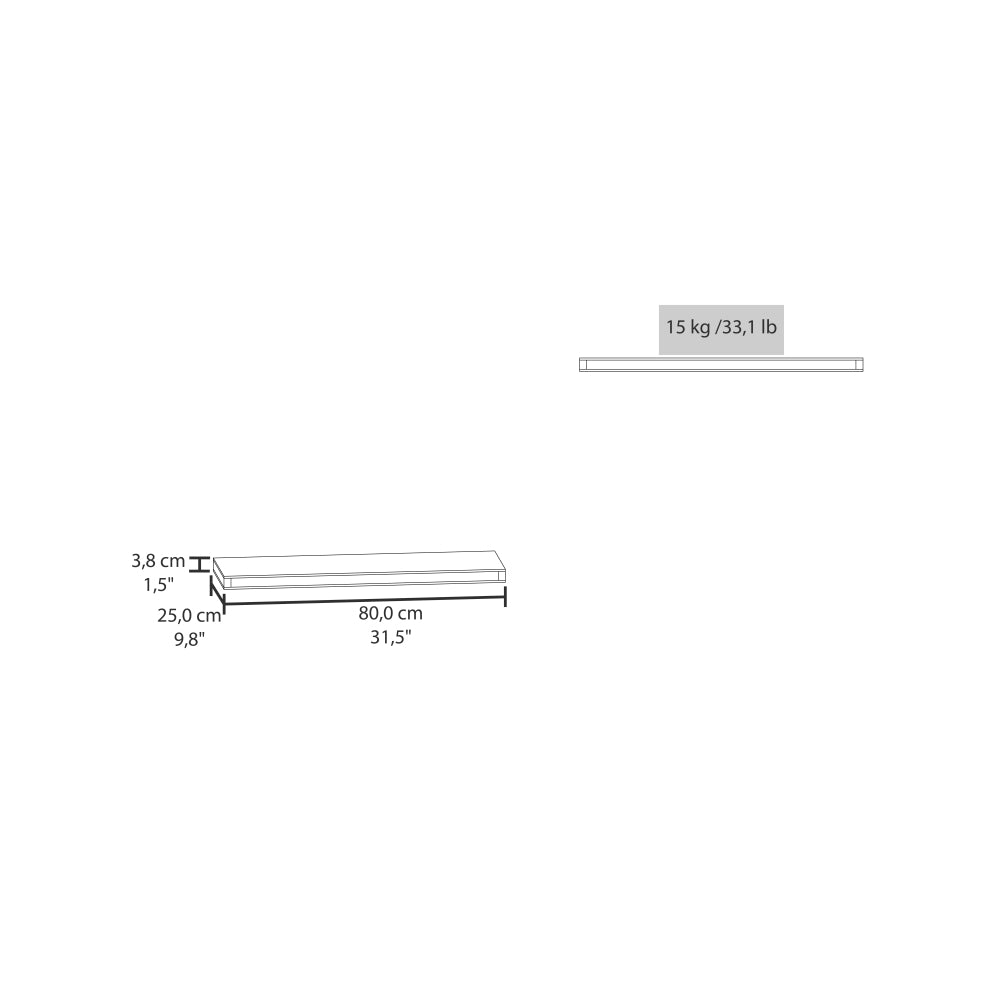 Ecco 31.5" Wide  Floating Shelves Set of 2, Shelves for Wall Decor for Bedroom, Bathroom Storage Shelves, Book Shelves for Living Room