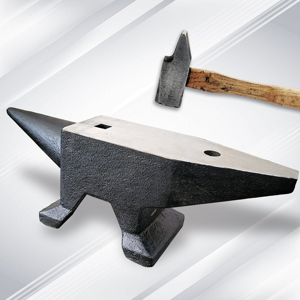 66Lbs Cast Steel Anvil, High Hardness Rugged Round Horn Anvil Blacksmith, Large Countertop and Stable Base, with Round and Square Hole, Metalsmith Tool for Bending and Shaping