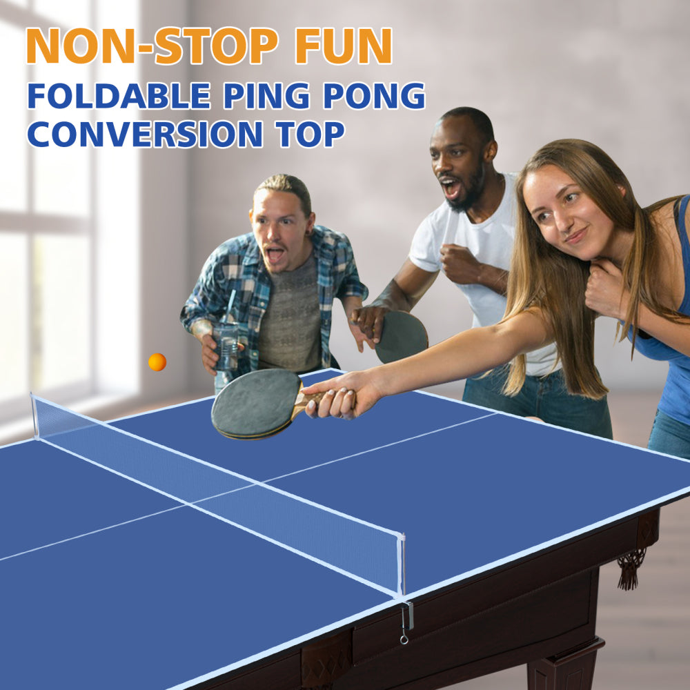 7*4ft Blue Mid-Size Ping Pong Conversion Top Foldable & Portable Table Tennis Table Top for Indoor Games