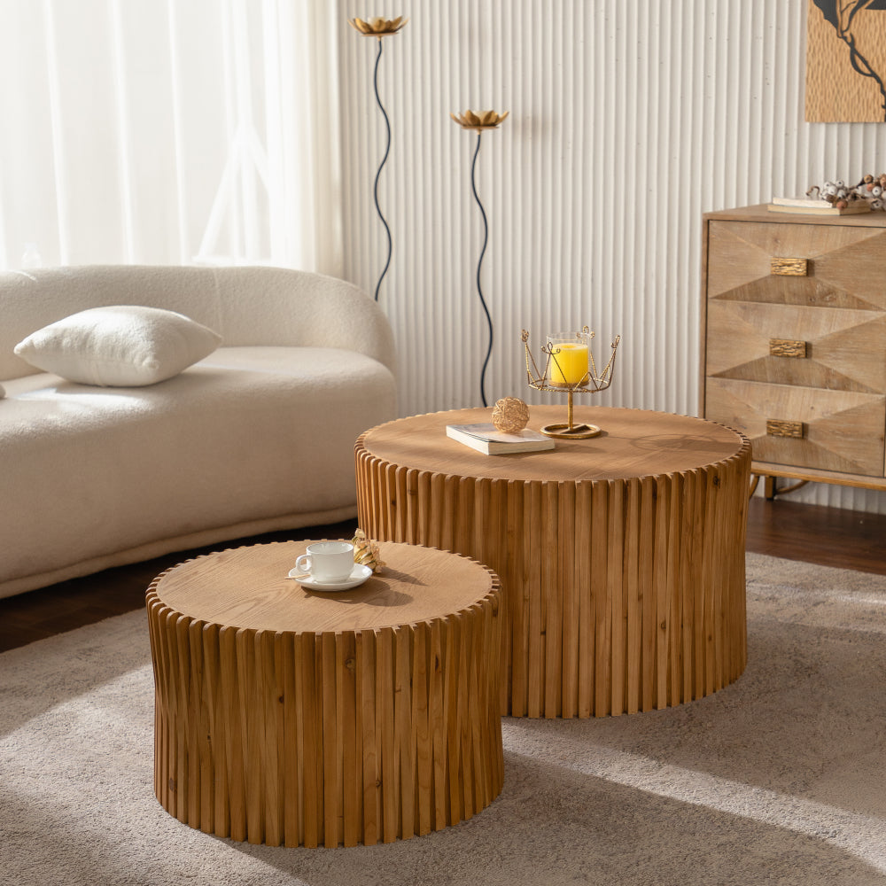 23.62"Height Three-dimensional Embossed  Pattern Design Retro Side Table,Retro Wooden Nightstand