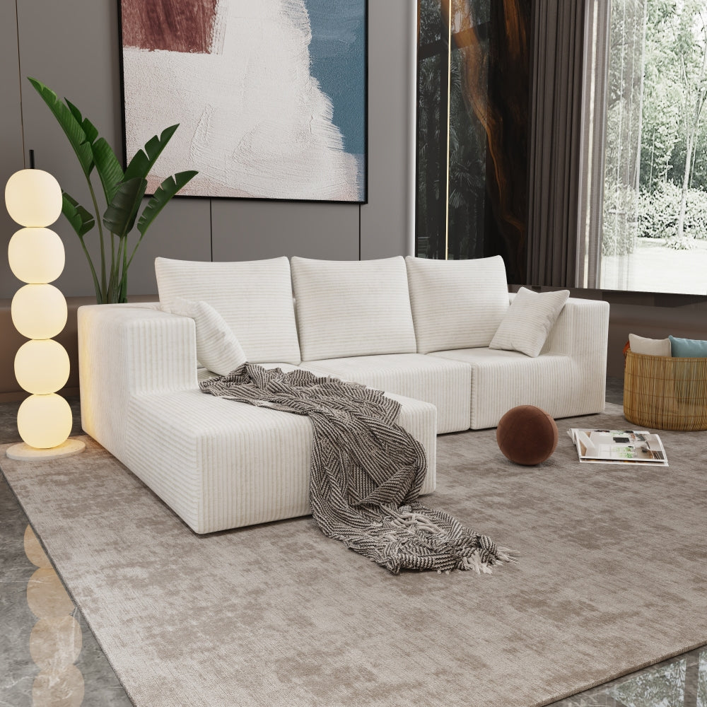 Corner combination sofa, sectional sofa ,couch sofa,sofa bed, made of high-density sponge and soft plush fabric, with multiple combinations available(beige)