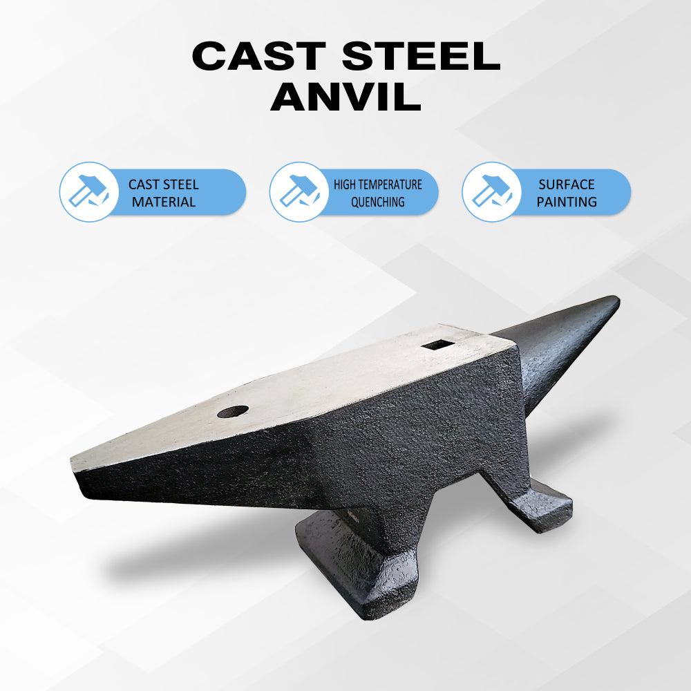 66Lbs Cast Steel Anvil, High Hardness Rugged Round Horn Anvil Blacksmith, Large Countertop and Stable Base, with Round and Square Hole, Metalsmith Tool for Bending and Shaping