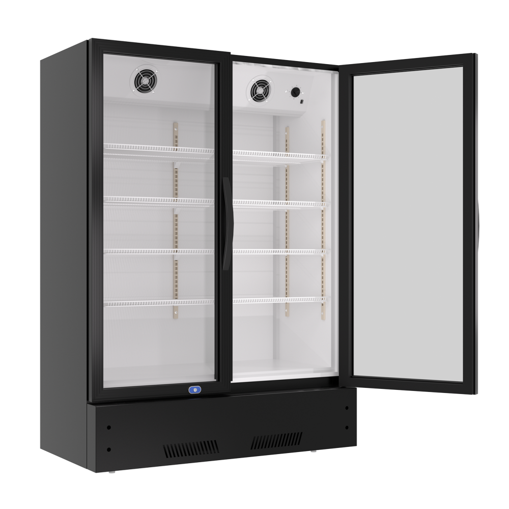 Commercial Display Refrigerator, Upright Swing Glass Door Merchandiser Fridge with LED Lightning, Reach-in Beverage Cooler for Shop Restaurant, ETL Approved, 17.1 Cu. Ft, Black