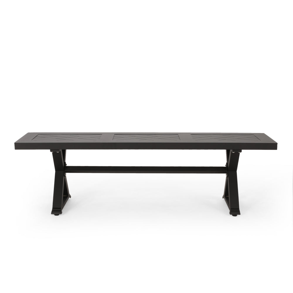 Outdoor Dining Bench, Antique Matte Black