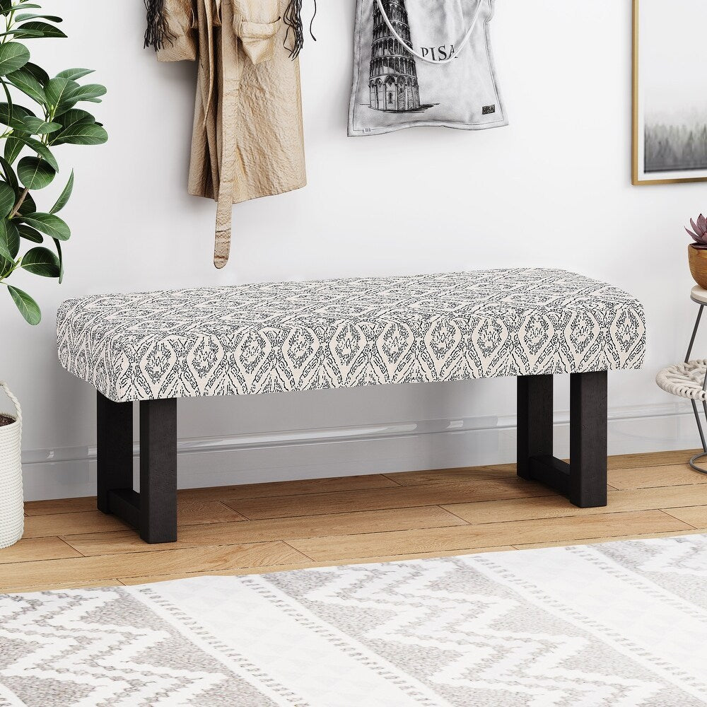 Ashford Boho Fabric Bench Great Deal Furniture Boho Fabric Bench, Black Print