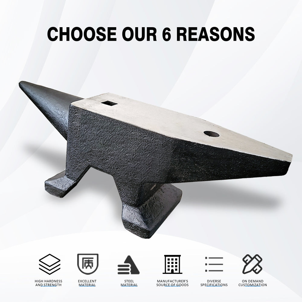 66Lbs Cast Steel Anvil, High Hardness Rugged Round Horn Anvil Blacksmith, Large Countertop and Stable Base, with Round and Square Hole, Metalsmith Tool for Bending and Shaping