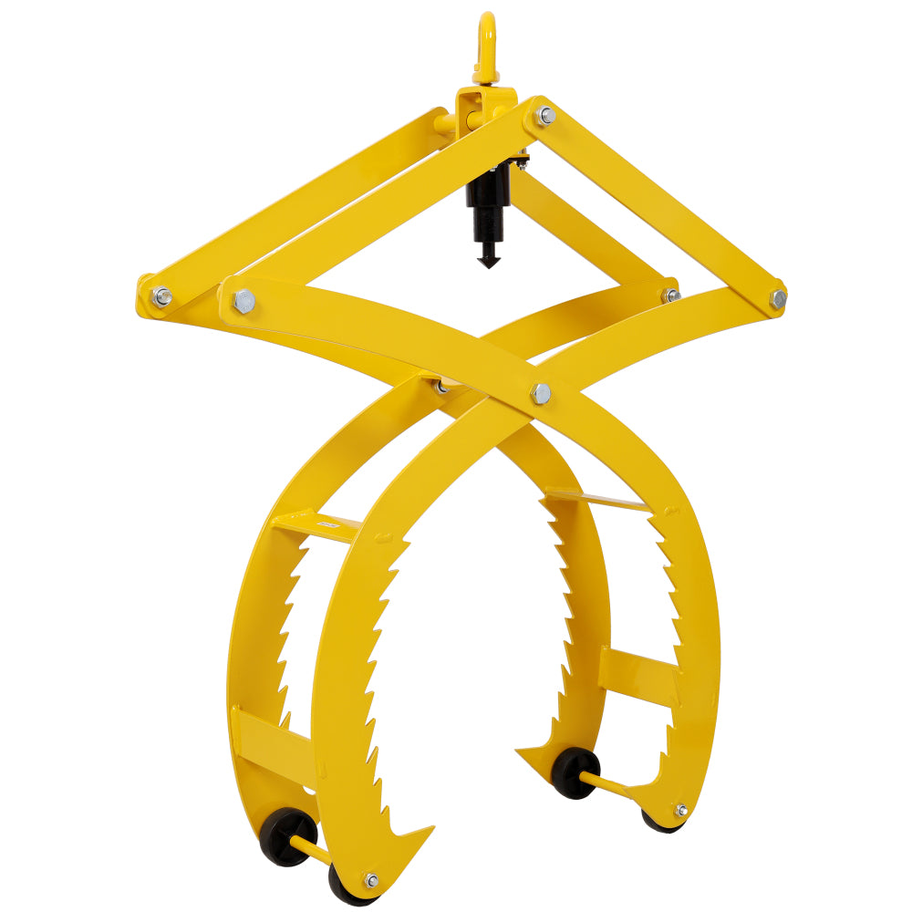 Automatic Grip and Release Log Tongs, 360° Swivel Lifting Tongs with 4 Claws 25" Open, 3300 LBS Load Capacity, Fit For Forklift, ATV, Tractor and so on. Yellow Color