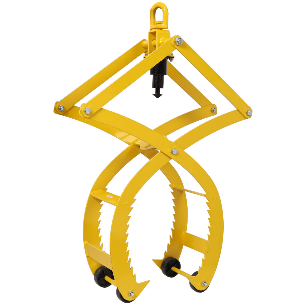 Automatic Grip and Release Log Tongs, 360° Swivel Lifting Tongs with 4 Claws 21" Open, 3300 LBS Load Capacity, Fit For Forklift, ATV, Tractor and so on. Yellow Color