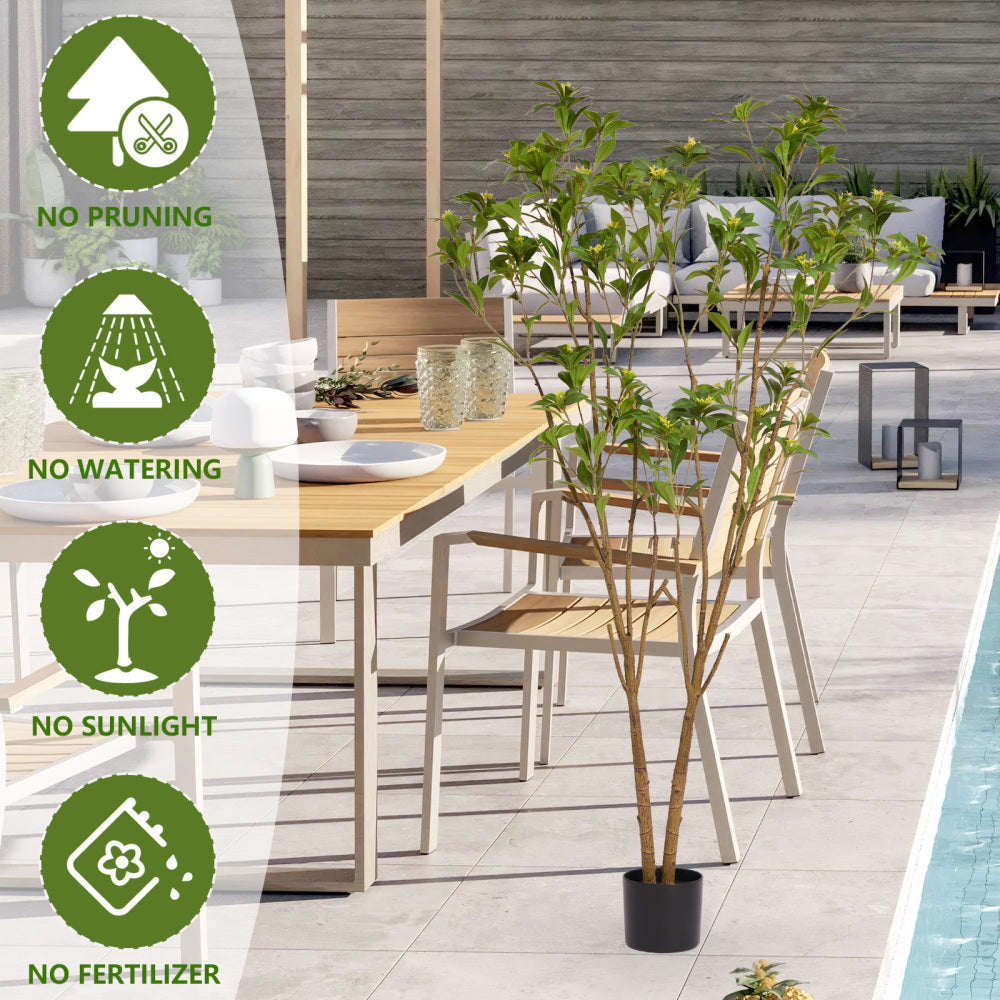 Faux Citrus Tree, 160cm Tall Artificial Indoor Plant with Lifelike Leaves for Home, Office, Living Room, or Porch Floor Decor, 1pc/set