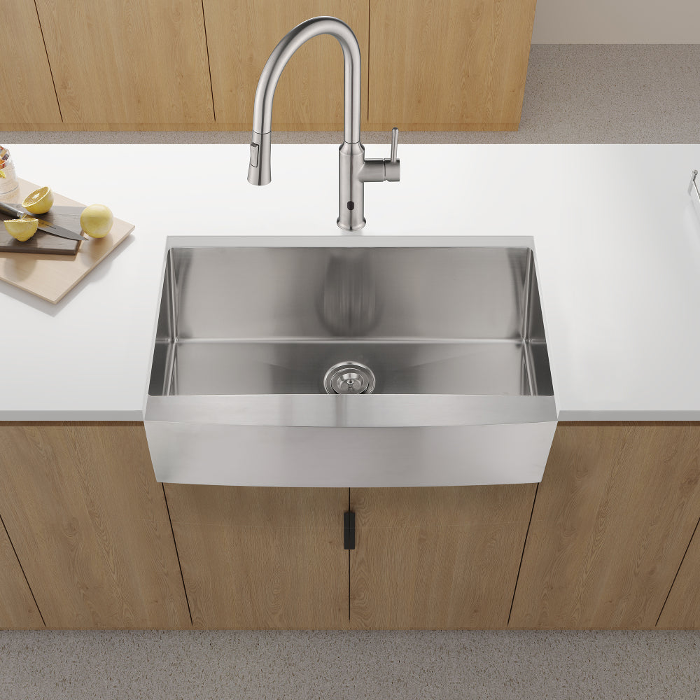 33"x21"x10"Farmhouse Apron Single Bowl Stainless Steel Kitchen Sink