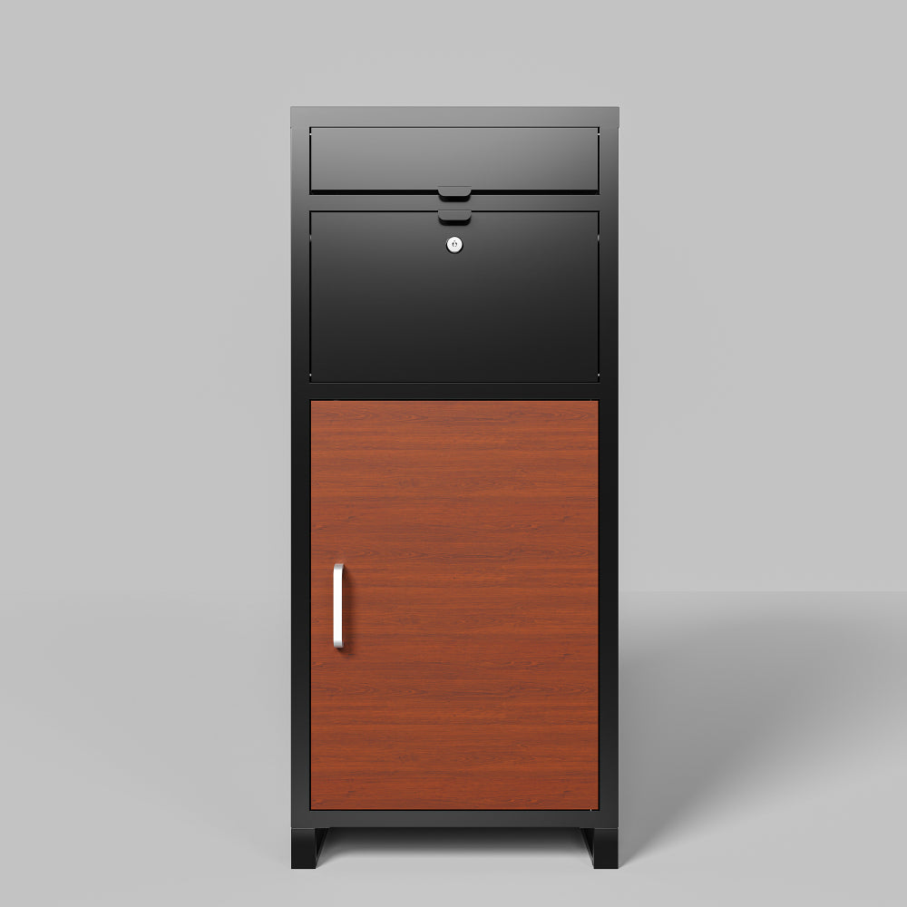 Outdoor Parcel Drop Box, Courier Locker with Mechanical Lock,Floor Standing Parcel Locker, Size 36.6'' x 15.75''x 15.75'', Burglar Resistant Stopper, For Porch Curbside