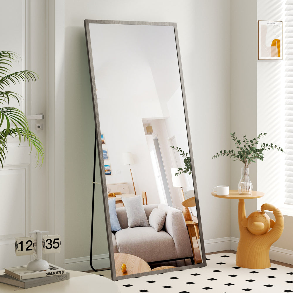 Fourth generation solid wood frame full-length mirror, dressing mirror, bedroom porch, decorative mirror, clothing store, floor standing large mirror, wall mounted. 71 "* 31.5"