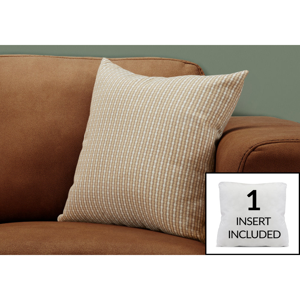 Pillows, 18 X 18 Square, Insert Included, Decorative Throw, Accent, Sofa, Couch, Bedroom, Brown Hypoallergenic Polyester, Modern