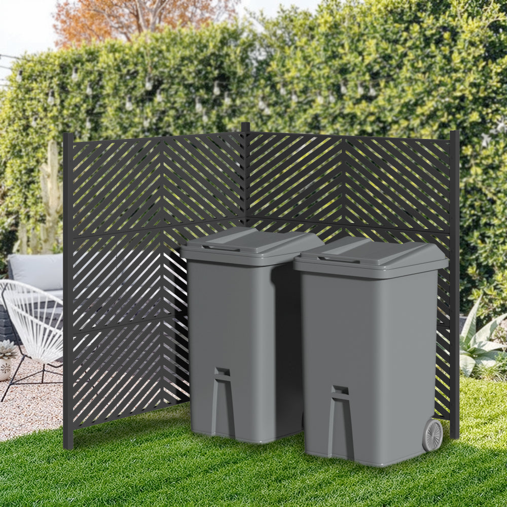 47 x 47 inch Outdoor Privacy Screen Fence Panels –  All-Weather No-Dig Fence Kit for Air Conditioner, Trash Can, Pool Equipment Enclosure – Easy Installation & Multi-Purpose Security