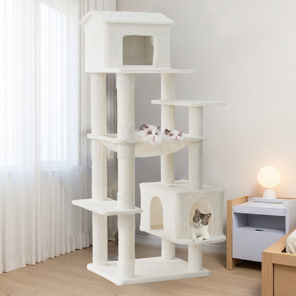 63 Inches Multi-Level Large Cat Tree beige