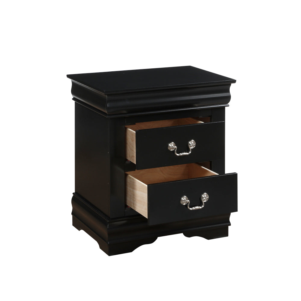 Louis Philippe Black Finish 2PCS Bedroom Set (E. King)