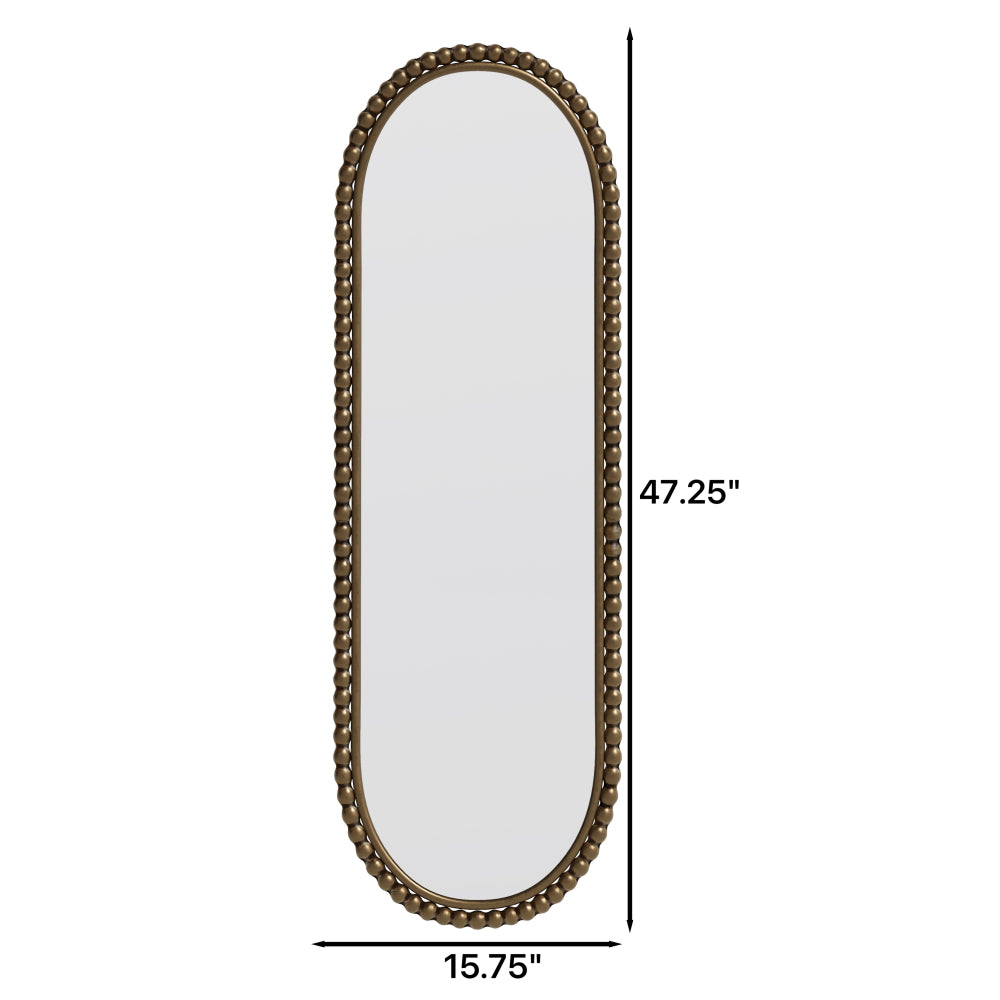 Iron Art Oval Retro Mirror, Antique Effect,Wall Hanging,Suitable For Living Room,Bedroom, Entrance (Gold)