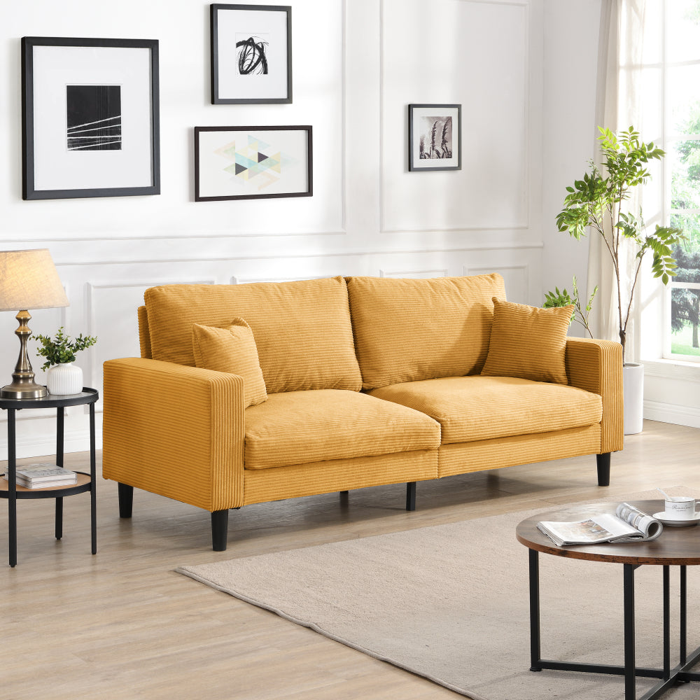 57 " High Resilience Loveseat Sofa, Wooden Frame 2 Seat Sofa, Comfy , Small Space Saving Modern Upholstered Sofa, Living Room Bedroom Apartment Small Space , Light gray