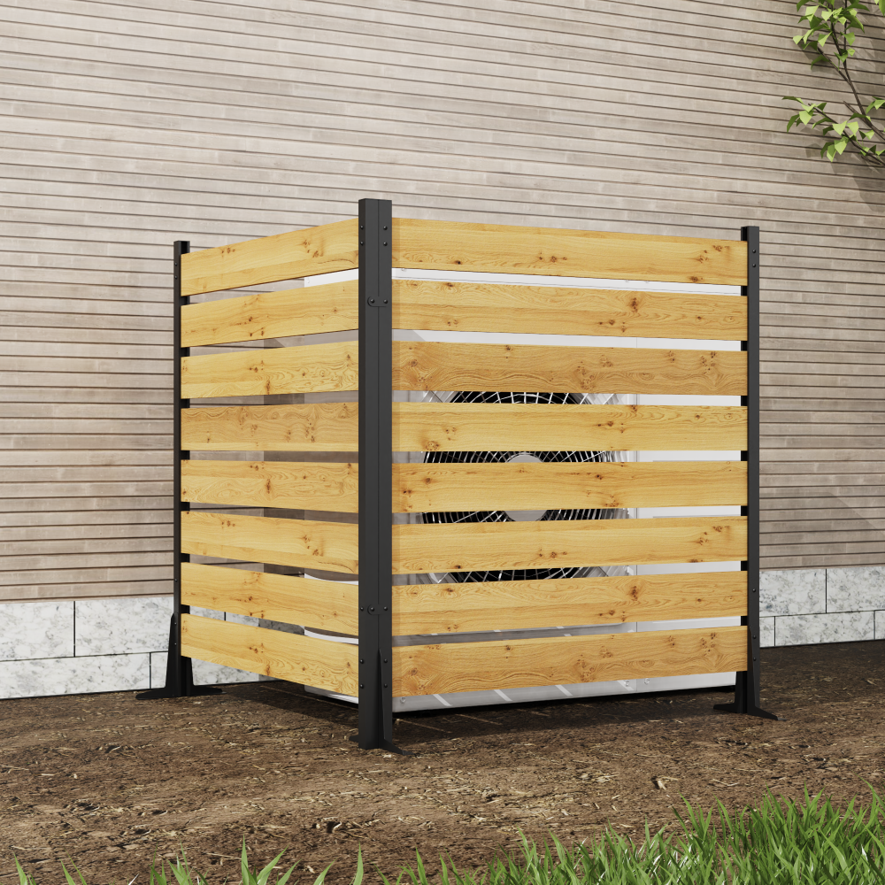 Goodyo 55"x38.5"W (2 Panels) Cedar Wood Privacy Screen, Outdoor Privacy Walls, Privacy Wood Fence for Pool Equipment Enclosure, Trash Can Enclosures, Air Conditioner Fence