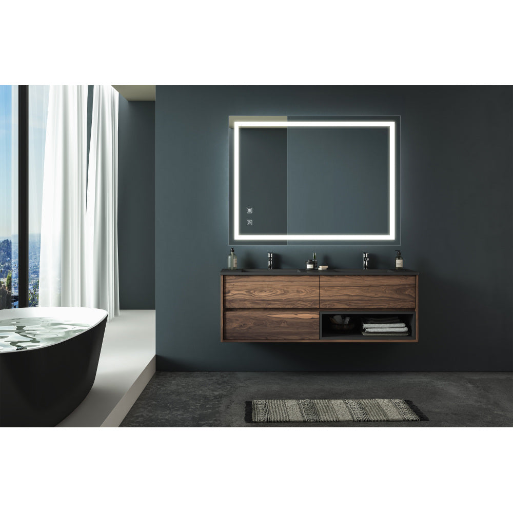 32x24inch Bathroom Led Classy Vanity Mirror with focused backplane,High Lumen,Dimmable Touch,Wall Switch Control, Anti-Fog ,CRI 95 Adjustable 3000K-4500K-6000K ,IP54 Waterproof  Vertical & Horizontal