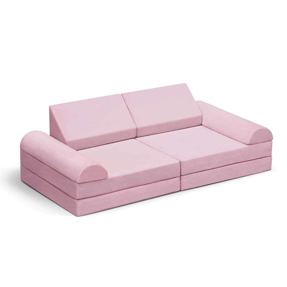 Modular Kids Play Sofa,8-Pieces Convertible Modular Play Sofa Bes for Playroom,Bedroom, Muti-purpose Play Couch for Kids,Grey