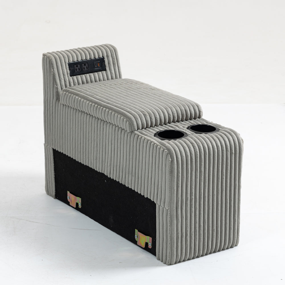 Modular Sofa Single Armrest Backrest Module for Modular Sectional Sofa Couch Side Armrest, Gray