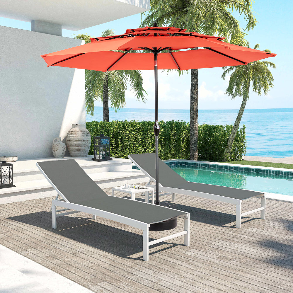 9FT Outdoor Patio Umbrella Outdoor Table Umbrella with Push Button Tilt and Crank, Market Umbrella 6 Sturdy Ribs , Deck, Backyard, Pool (Base Not Included)  -  ( Blue )