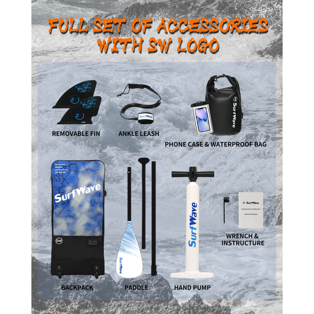 Inflatable Stand Up Paddle Board 11'x34"x6" With Accessories