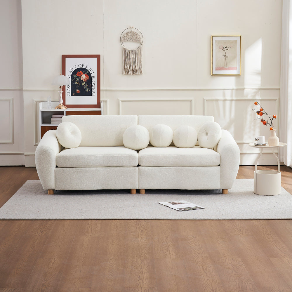 Modern Sofa for Living Room, 84" Green Chenille Sofa Couch, Sectional Love Seat Couch, Upholstered Sofa for Apatment Bedroom Home Office