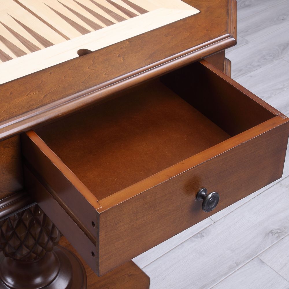 Bishop II Cherry Finish Reversible Chess Checker Game Table w/Game Tray (Chess Fingures Not Included)