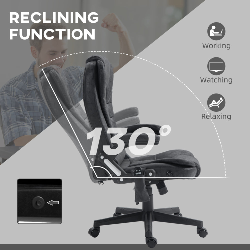 HOMCOM 6 Point Vibrating Massage Office Chair with Lumbar Heat Black