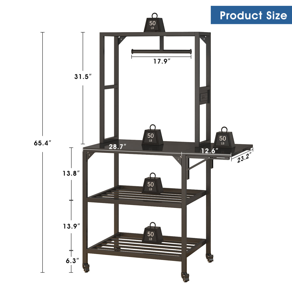 3D Printer Stand, Heavy Duty 3D Printer Table Stand with Filament Storage Rack, T-Shaped Spools Holder Rack with Wheels,3D Printer Workbench for 3D Printing Studio, Home Office Workshop