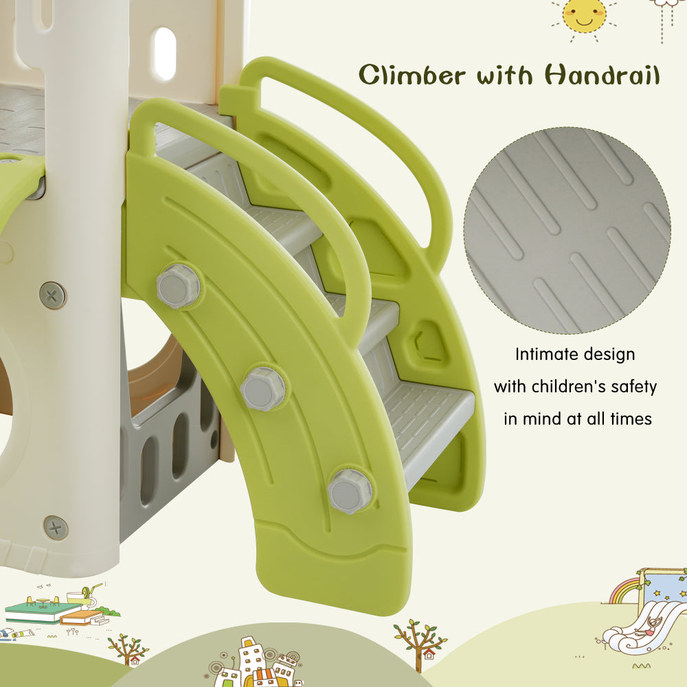8-1 Toddler Climber and Slide Set,Kids Slide for Toddlers Age 1+, Kids Playground Climber Freestanding Slide Playset with Basketball Hoop, Play Combination for Babies,Indoor& Outdoor