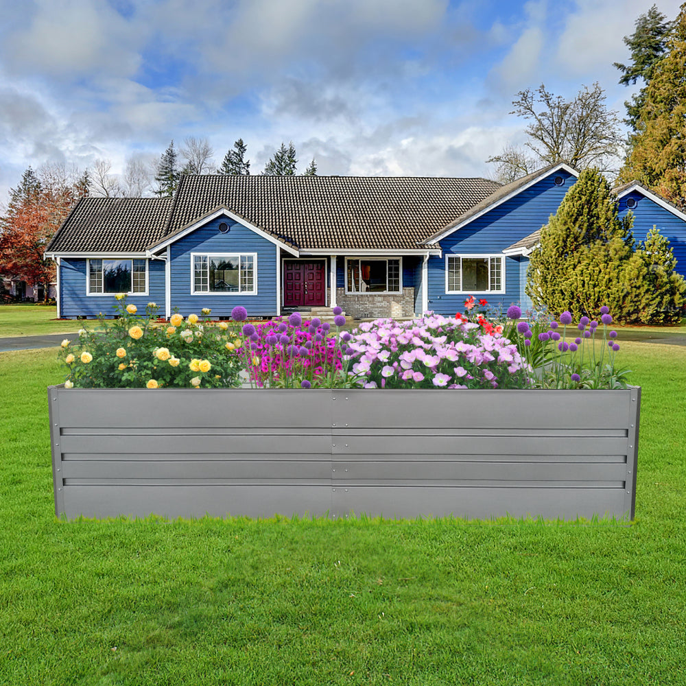 6 x 3 x 1 ft (2 pack) Metal Garden Bed,Outdoor Planter Box Metal Patio Kit Planting Bed for Vegetables Flowers Herb,Green