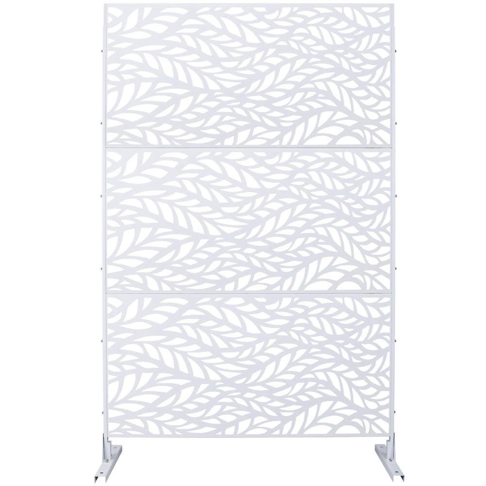Outdoor & Indoor Privacy Screen Metal Privacy Screen 76" H×48" W, Freestanding Decorative Privacy Screen for Deck Balcony Patio, Privacy Fence Panels for Outside Lawn Garden PS110 RUSTY