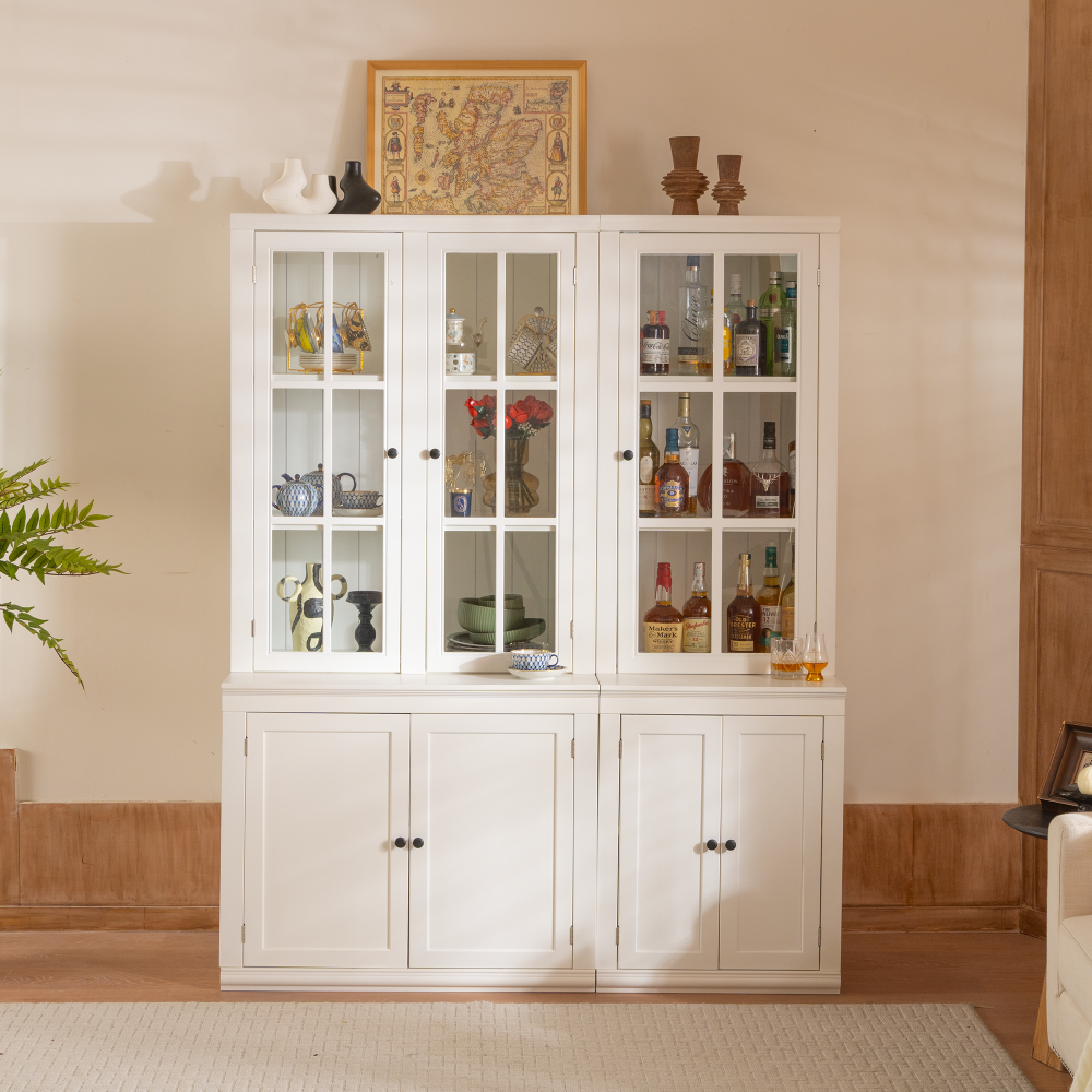 2x 75.25'' Tall Triangle Sided Bookshelves, Set of Two 5-Tier Sided Bookcase - White - Olny Sold with Paired Cabinets