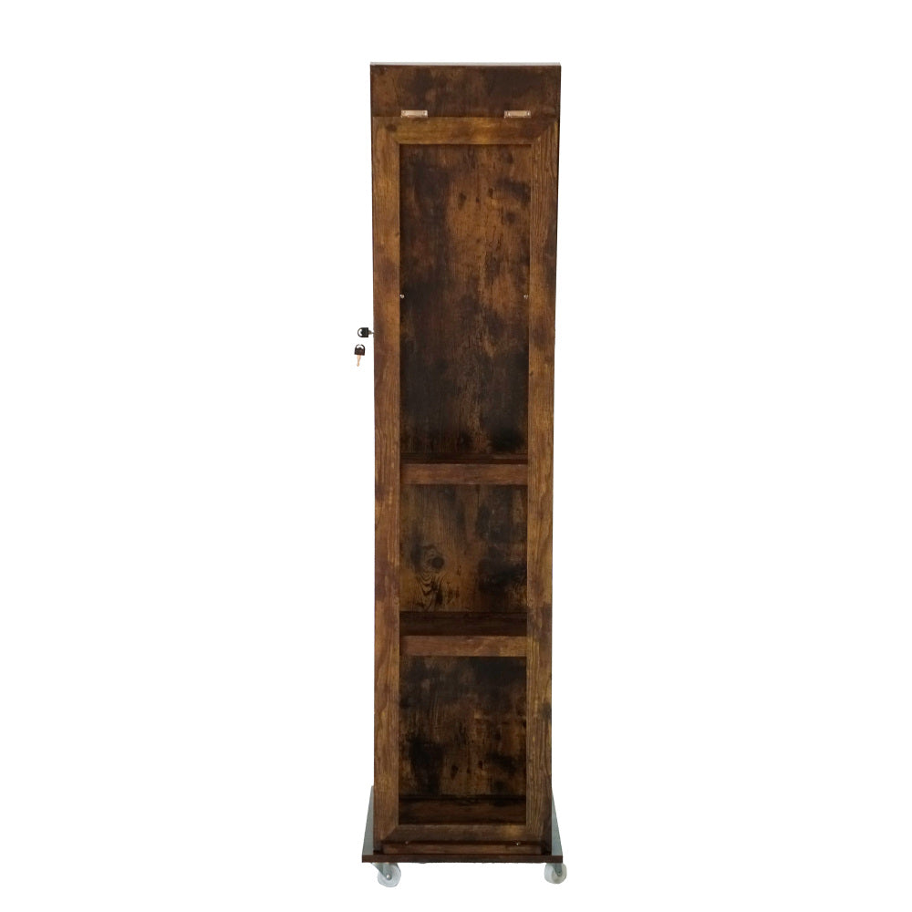 Fashion Simple 360° Swivel With  Led light Jewelry Cabinet