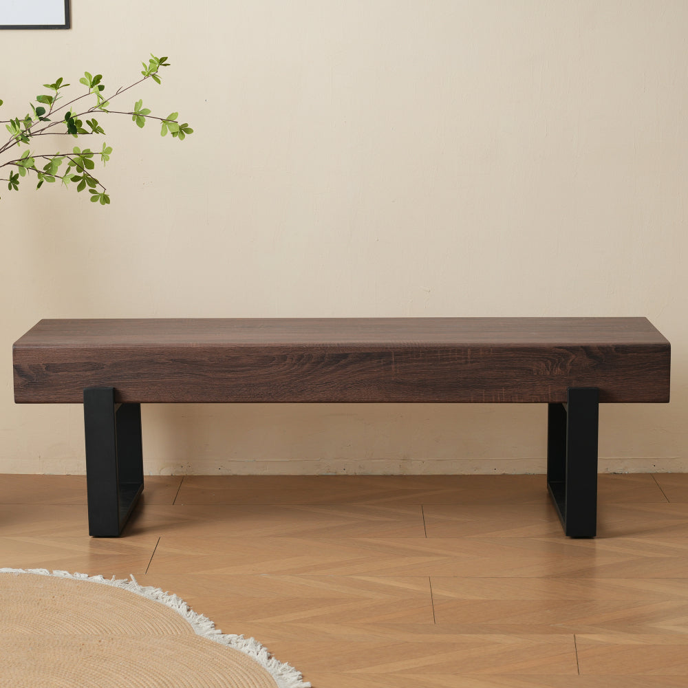 59" Dining Bench, Farmhouse Indoor Kitchen Table Benches, Bed Bench, Industrial Shoe Bench, Entryway Benches