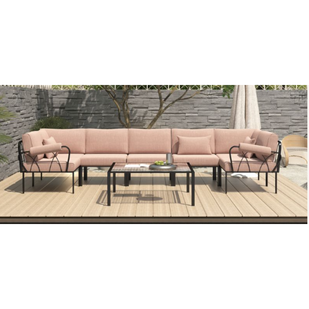 Rajni Pink Fabric Patio Pillow