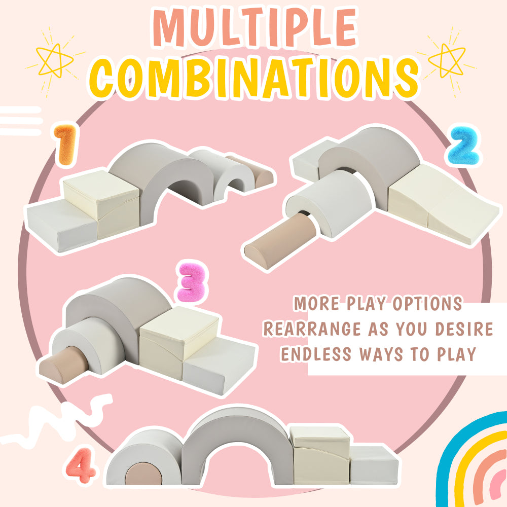 5-Piece Kids Climbing Toys for Toddlers, Foam Climbing Blocks for Babies, Kids Crawling and Climbing Indoor Active Play Structure