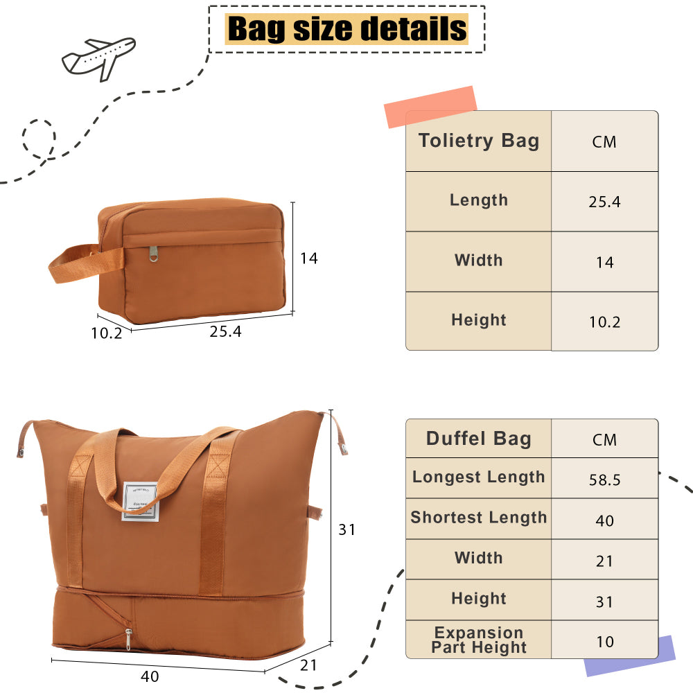 Softside Luggage Expandable 3 Piece Set Suitcase with Duffel Bag Upright Spinner Softshell Lightweight Luggage Travel Set