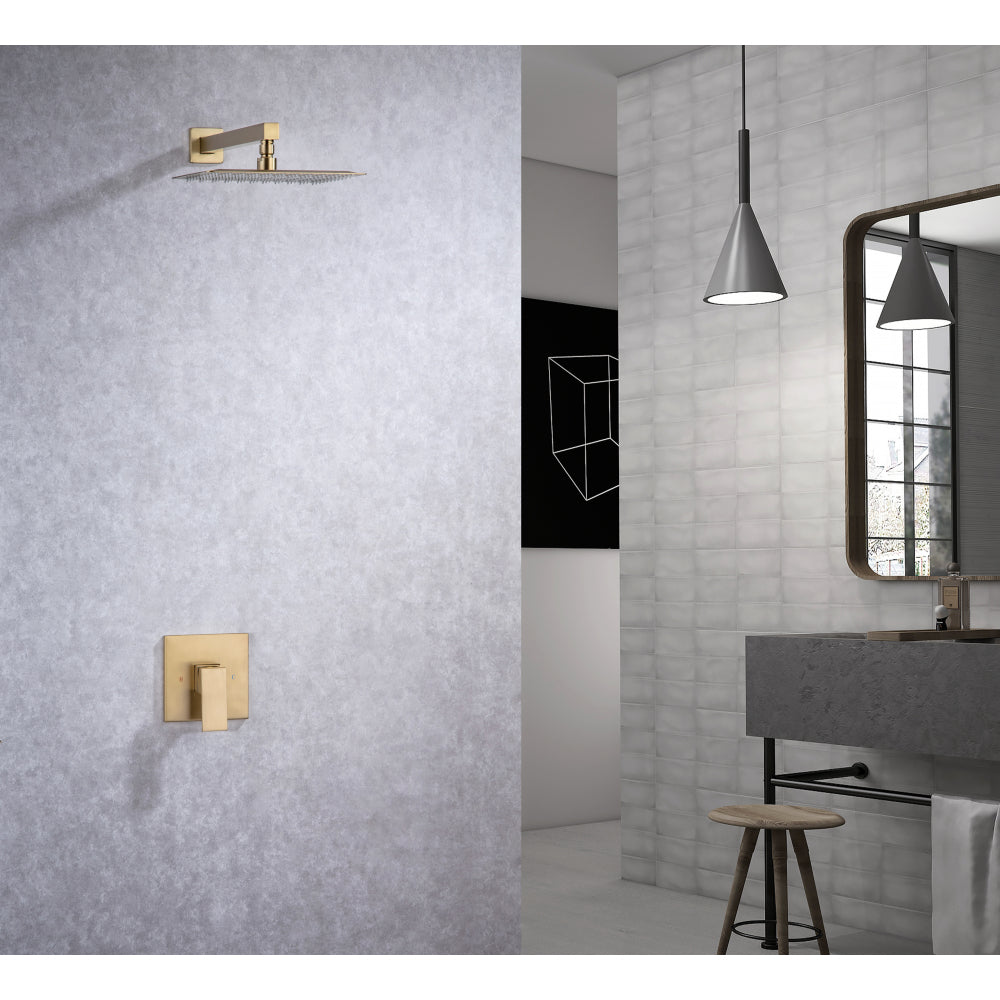 93101LSJ-10 Square Pressure Balanced Complete Shower System With Rough-in Valve