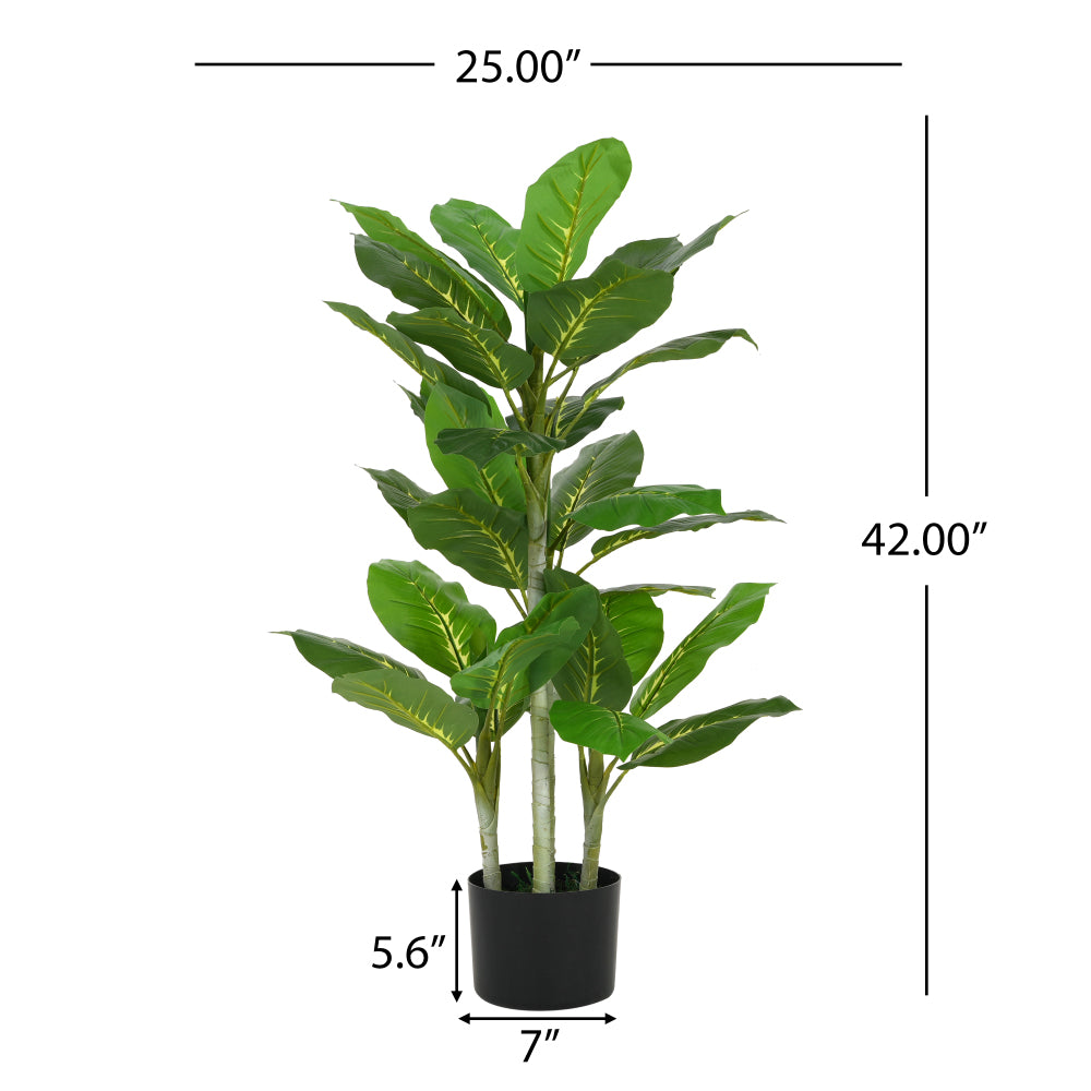 42" Artificial Dieffenbachia Plant With Pot