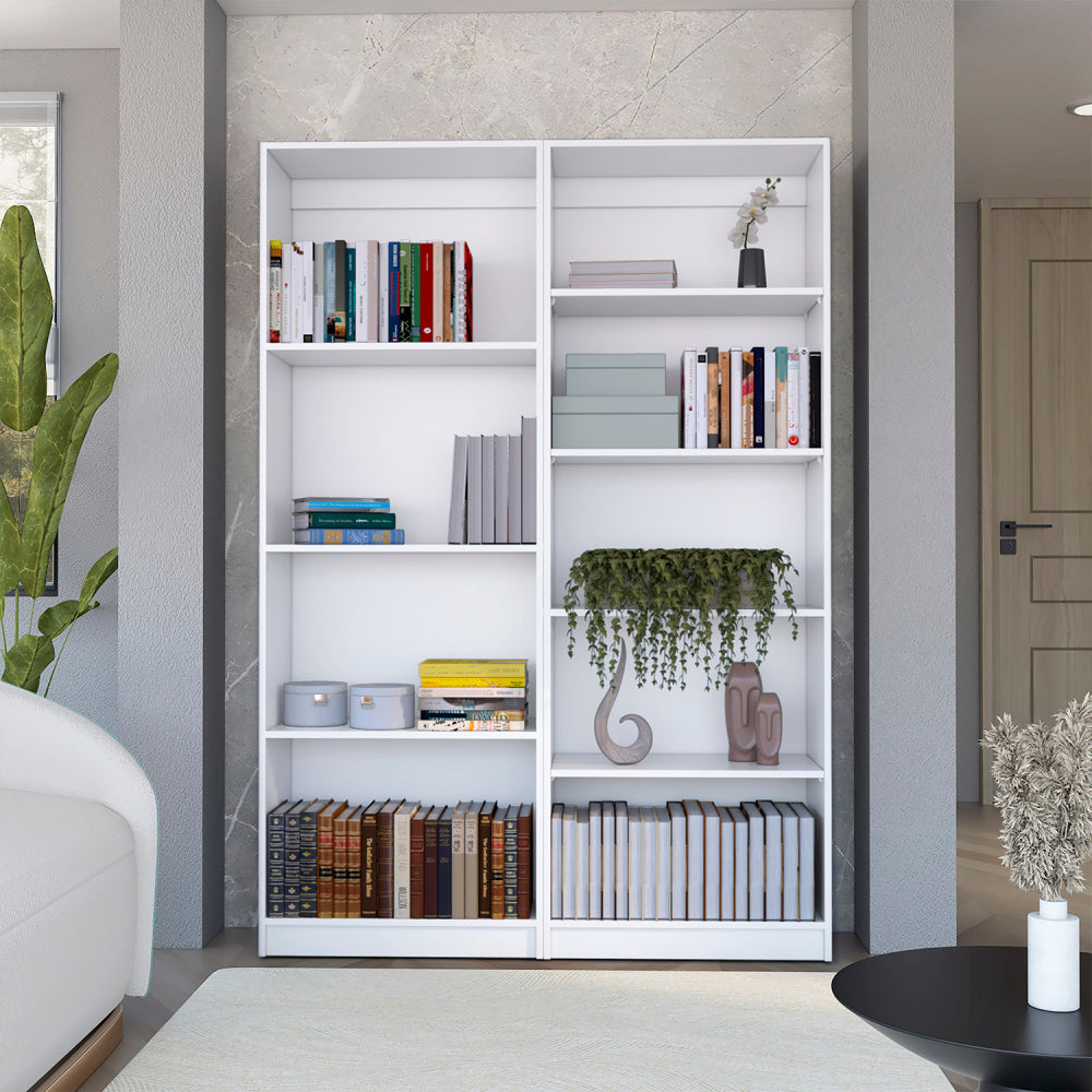 Dupree 3 Piece Home Bookcase set, 67" Wide with 14 Shelves ,  Living Room Set Set  White