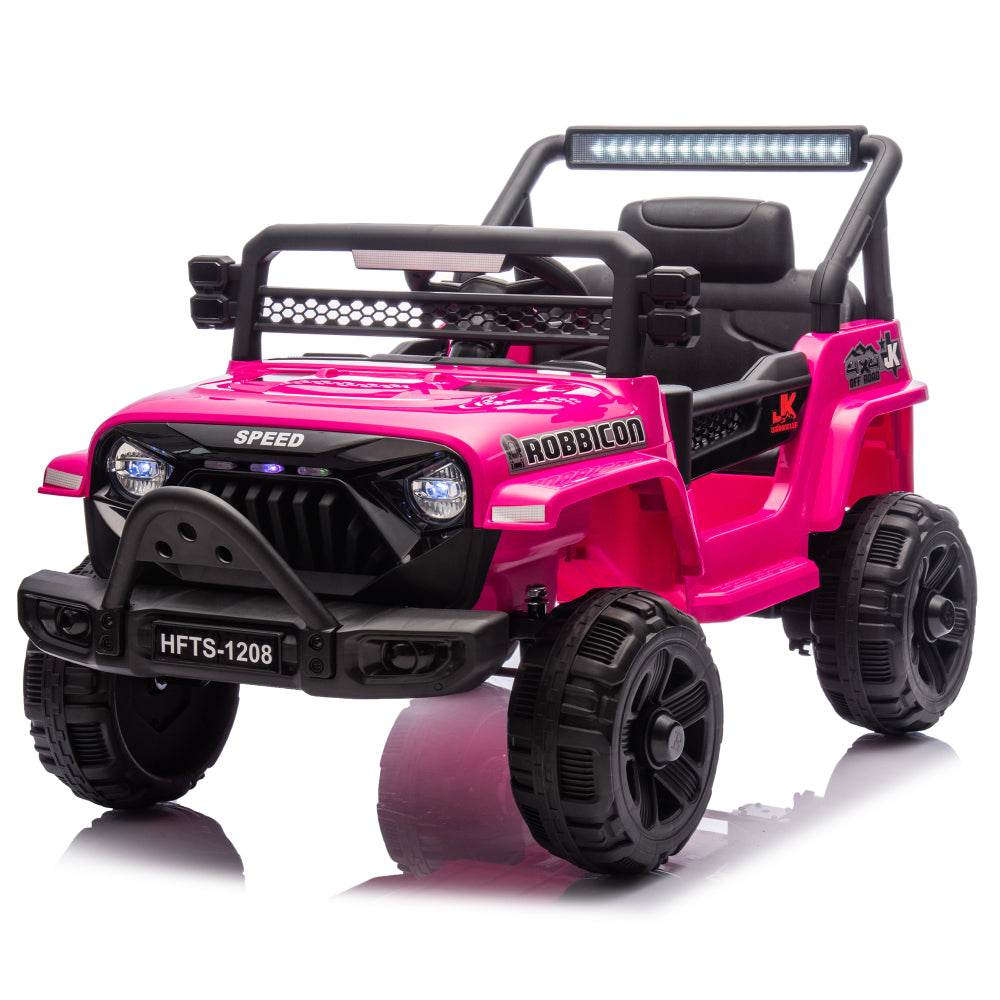 12V Kids Ride On Electric Truck Car W/Parents Control,2WD,Four-wheel suspension,Early education function,Adjustable volume,USB,MP3,Bluetooth,Microphone jack,Power display,LED lights For kids aged 1-4.