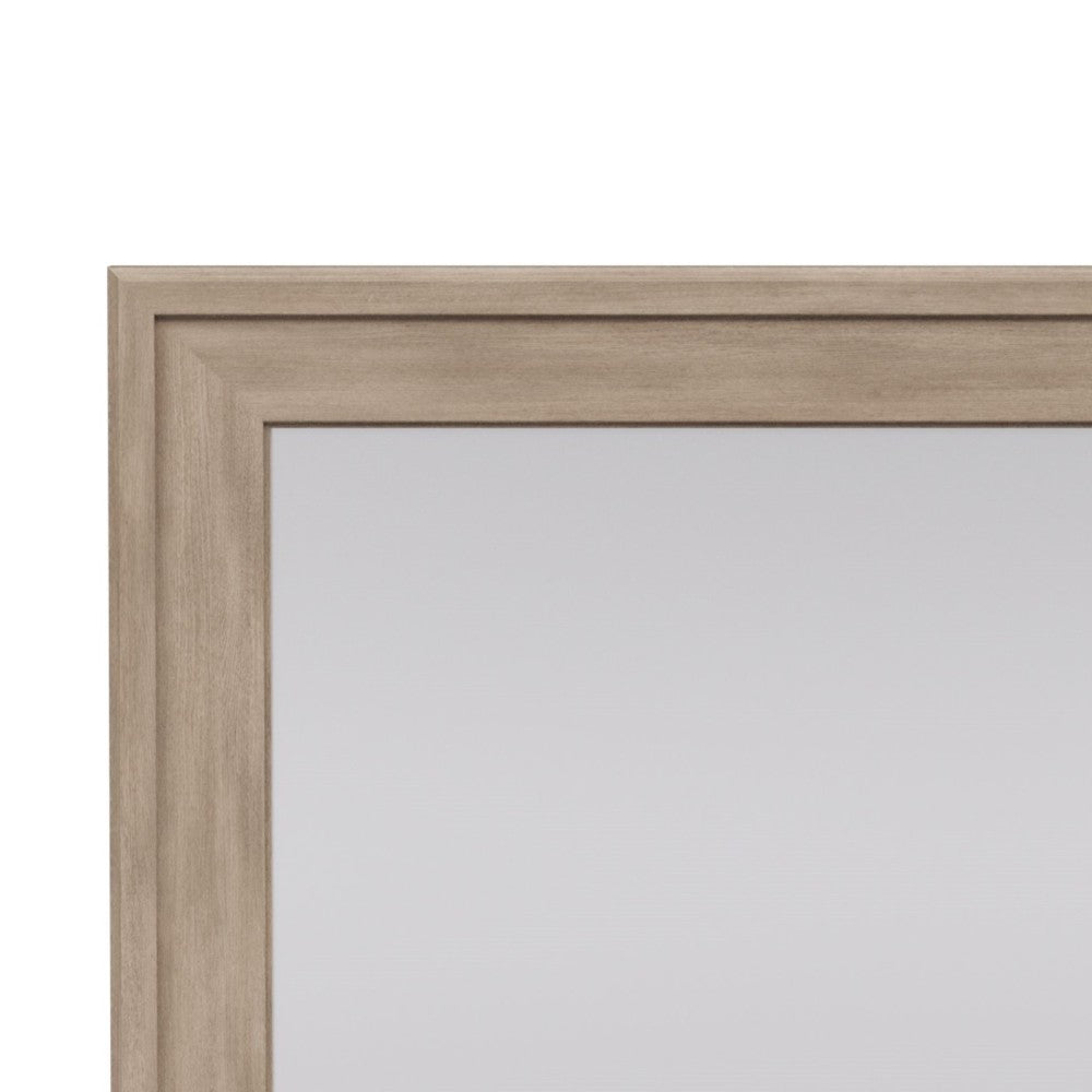 Sand Colored Rectangle Wood Mirror