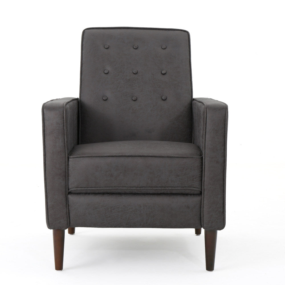 Fabric Recliner Chair Mid-Century Modern Recliner Pushback Single Recliner Sofa with Thicker Seat Cushion Tufted Upholstered Sofa with Wooden leg for Living Room Bedroom