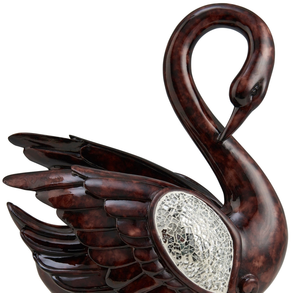 16.5-Inch Tall Folius Floral Foliage Swan Decor
