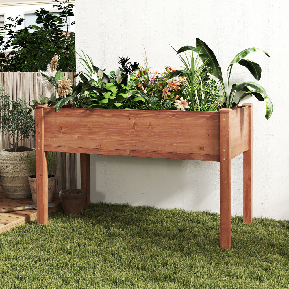 48x24x30 inch Raised Garden Bed with Legs, Elevated Wooden Planter Box for Outdoor Plants Flowers Fruits Vegetable Herb Growing